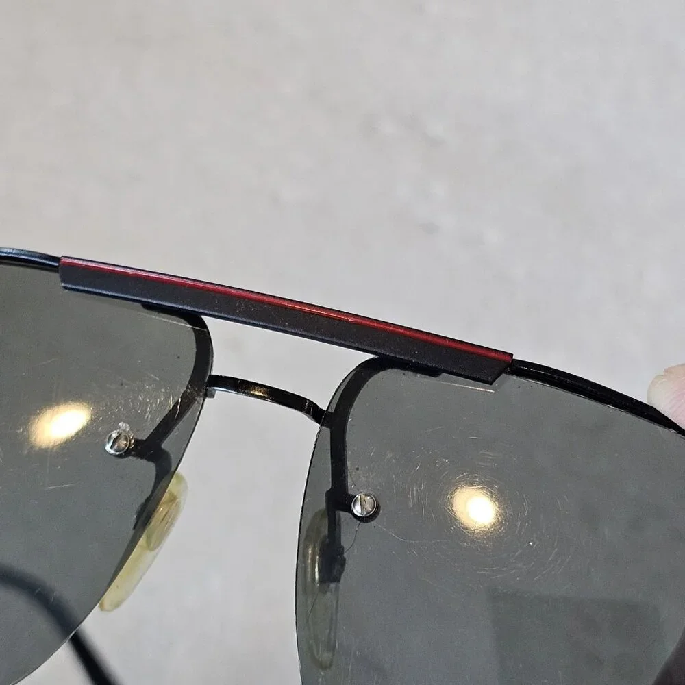 80s‎ Pilot Aviator Lifeguard Prop Sunglasses FRAMES ONLY Black Red Blurry Lenses